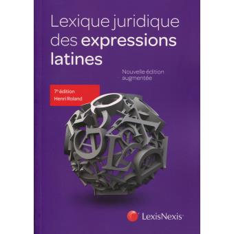 couverture publication lexique juridique des expressions latines