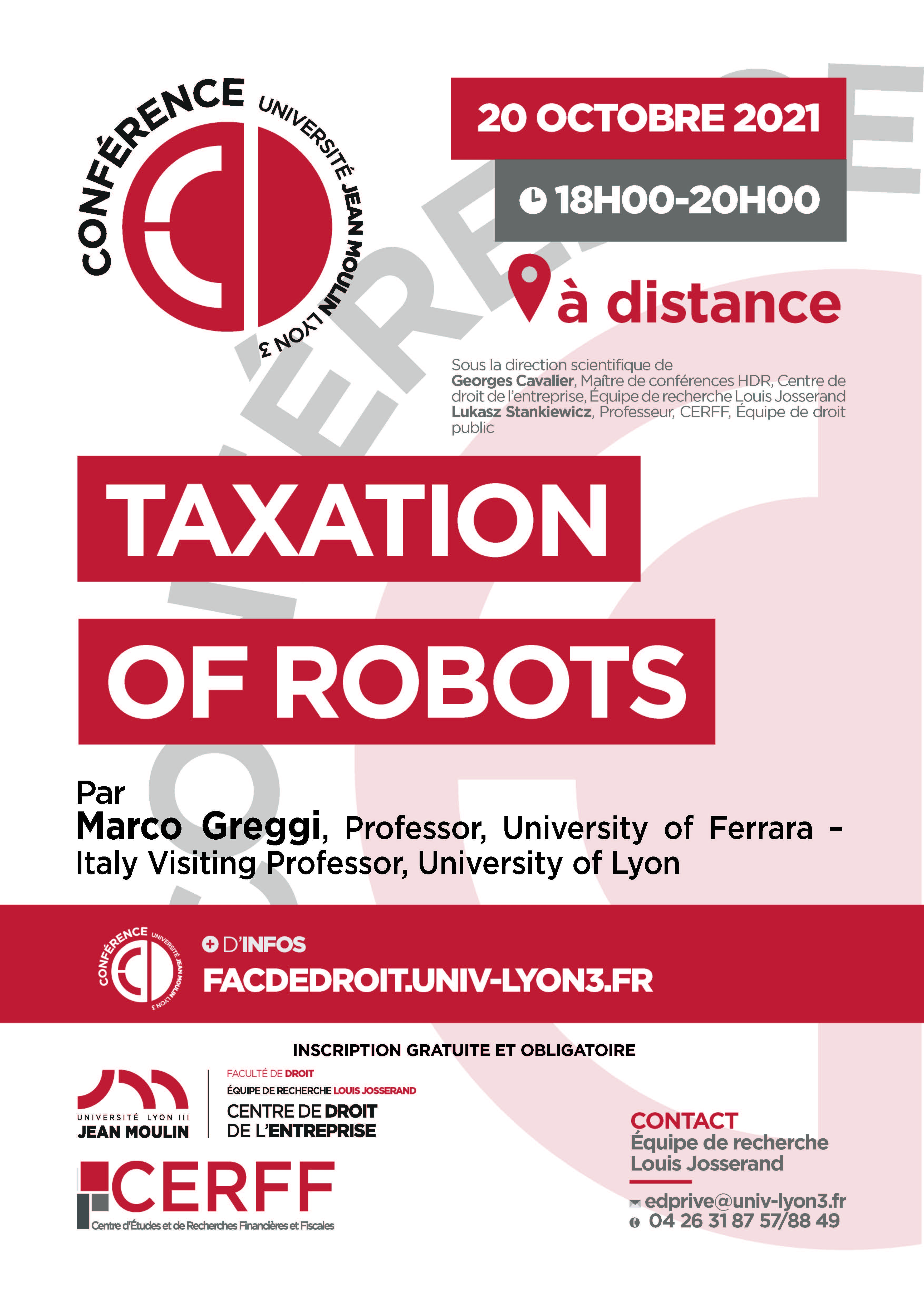 Conférence Marco GREGGI 20 oct