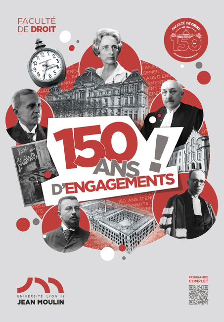 Affiche des 150 ans de la faculté de droit