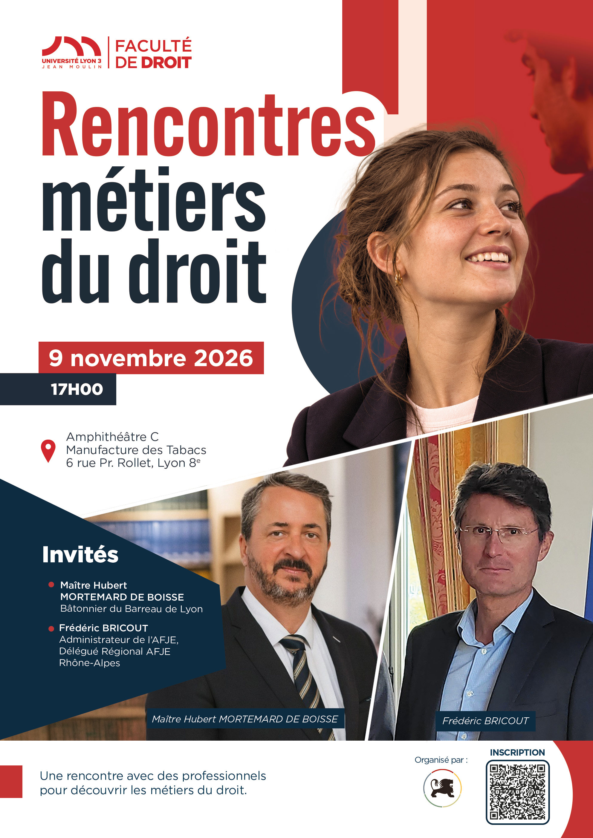 Affiche rencontres métiers du droit 2026