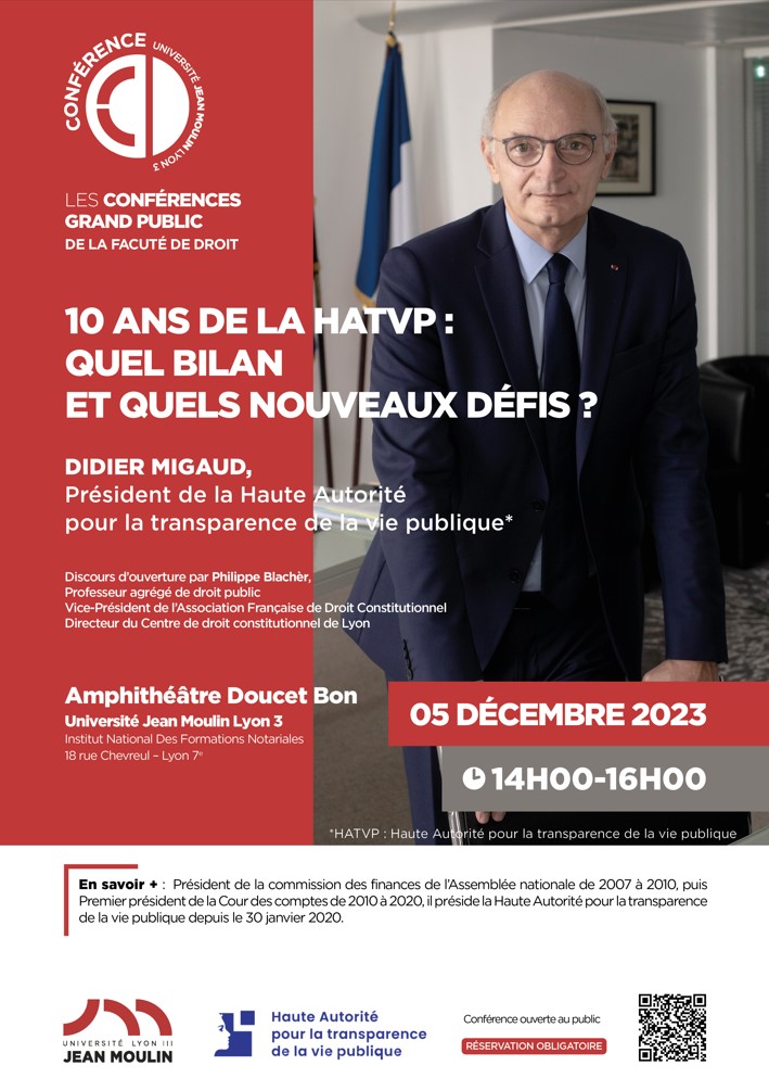 [Conférence grand public] Les 10 ans de la HATVP quel bilan et quels