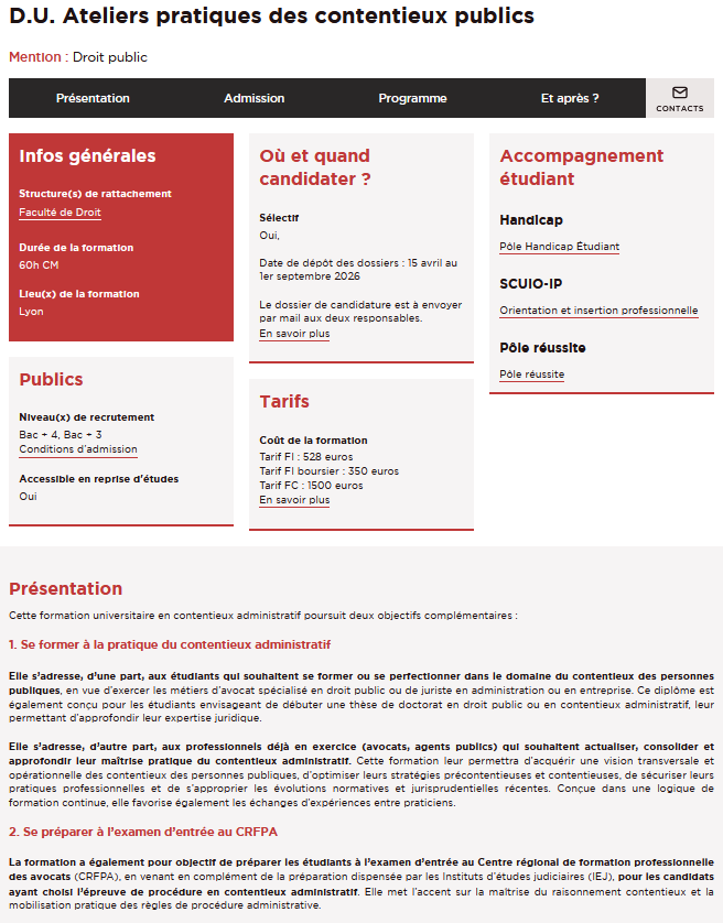 Fiche DU ateliers contentieux