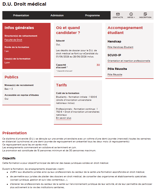 Fiche DU droit médical