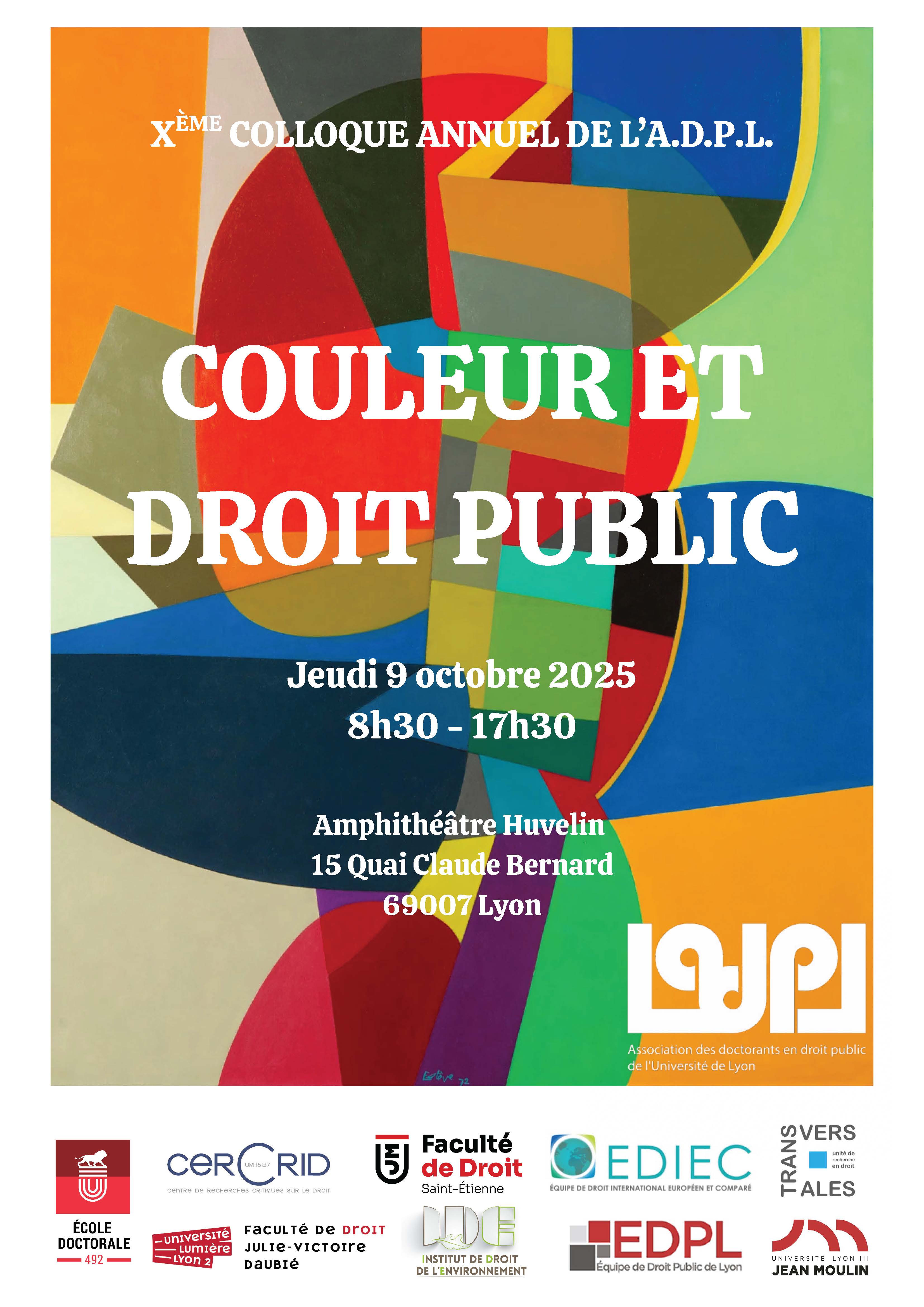 Affiche programme colloque adpl Couleur et droit public